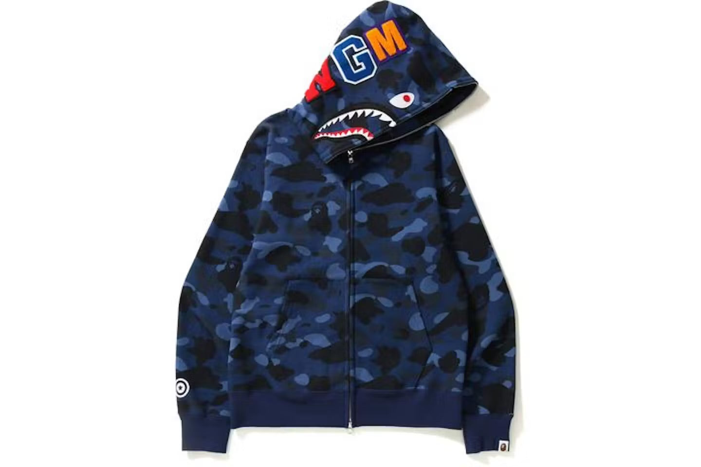 Navy ABC Camo Shark Full Zip-Up Hoodie